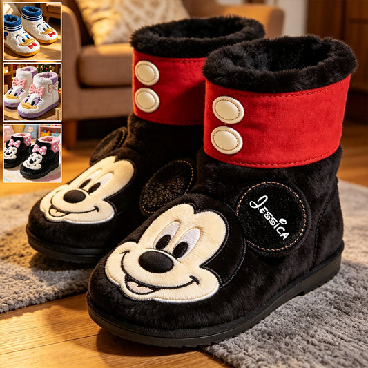 Big Ears Mouse Head - Personalized Mouse Faux Fur Boot Slippers