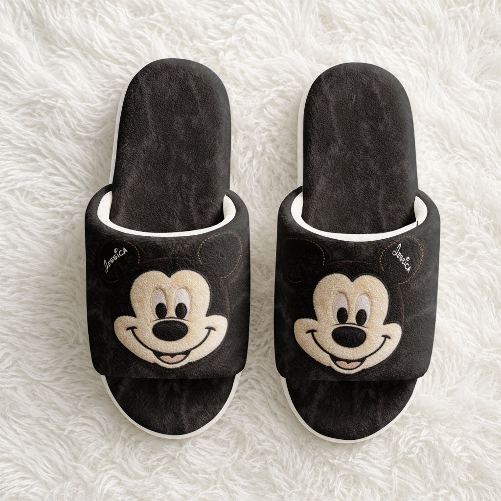 Big Ears Mouse Head - Personalized Mouse Faux Fur Boot Slippers