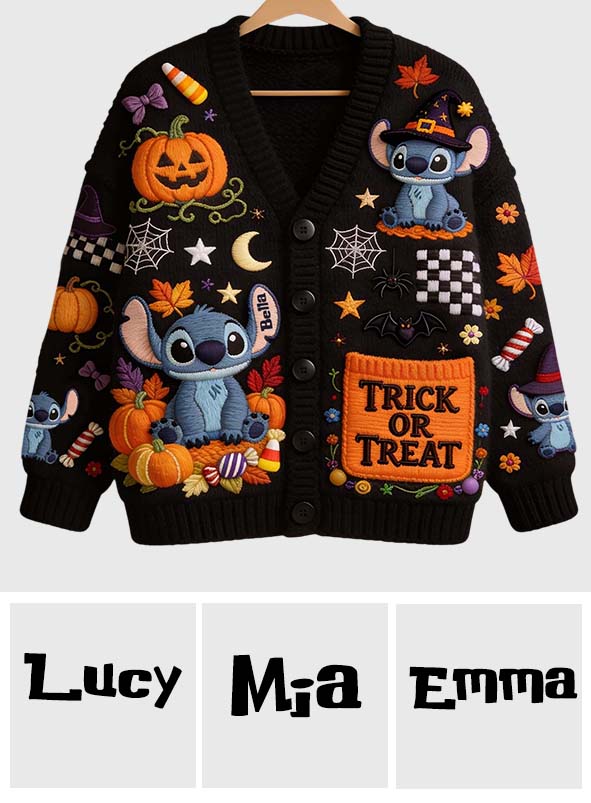 Trick Or Treat - Personalized Ohana Cardigan Sweater