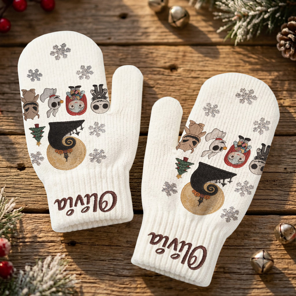 Merry Christmas - Personalized Nightmare Knitted Mittens