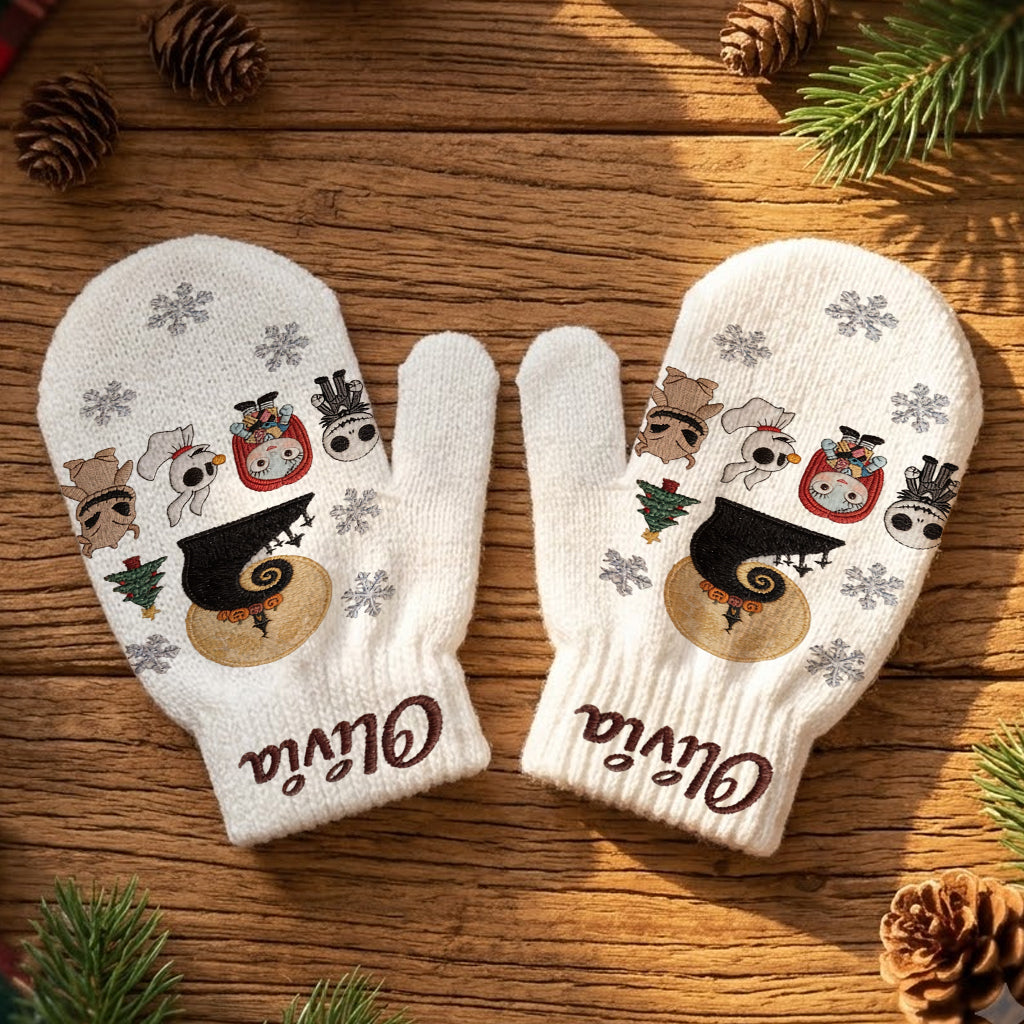 Merry Christmas - Personalized Nightmare Knitted Mittens