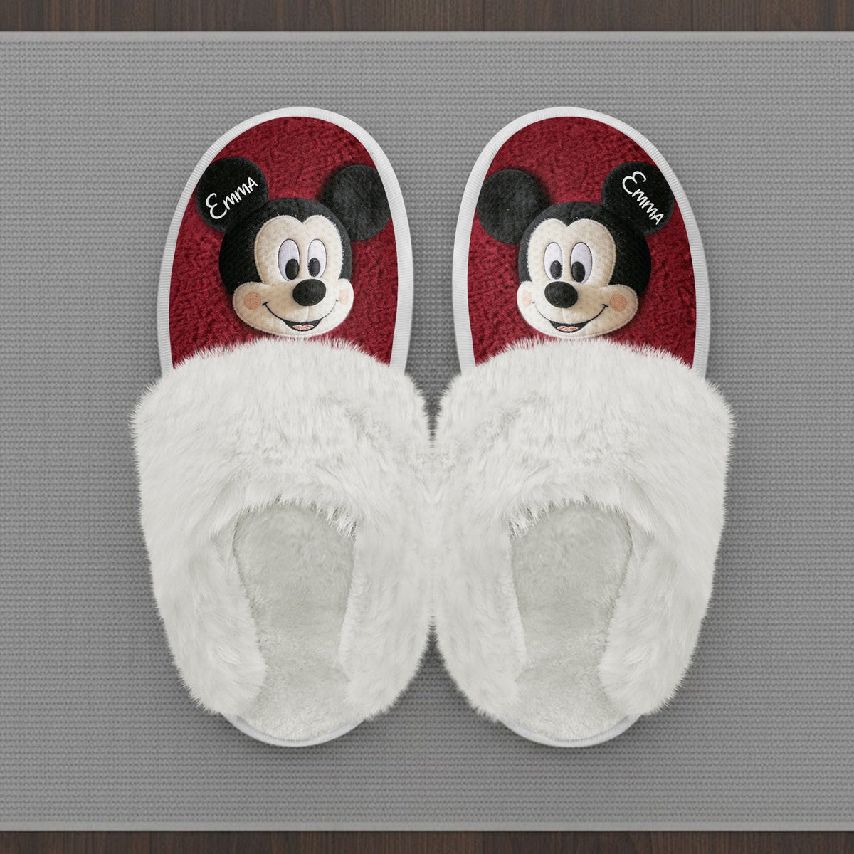 Big Ears Duo - Personalized Mouse Open-Toe Slippers