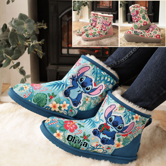 Ohana Means Family - Personalized Ohana Faux Fur Boot Slippers