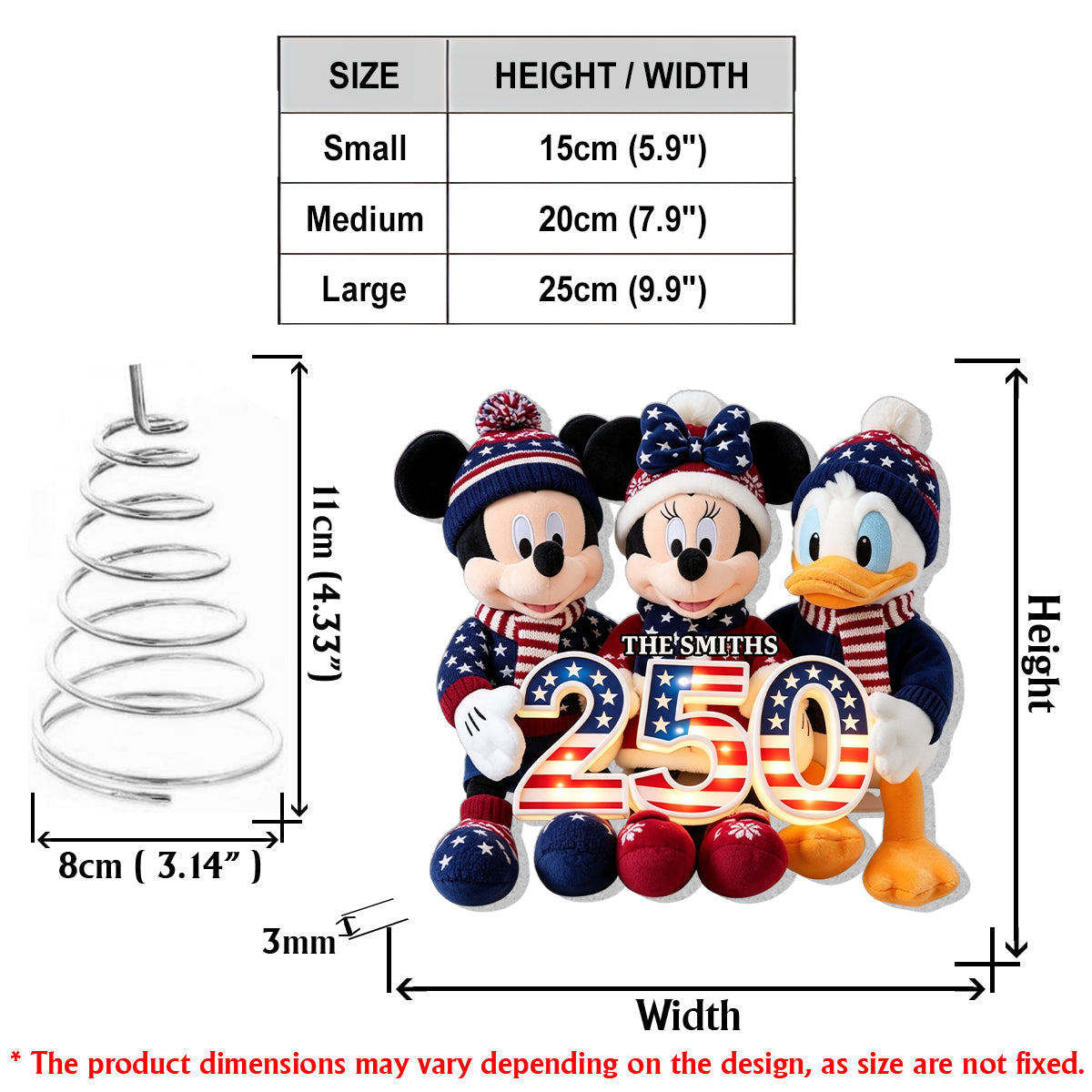 250 Anniversary Magical Friends - Personalized Mouse LED Light Tree Topper