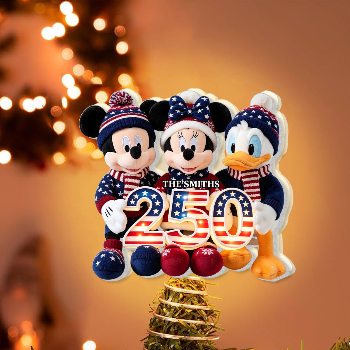 250 Anniversary Magical Friends - Personalized Mouse LED Light Tree Topper