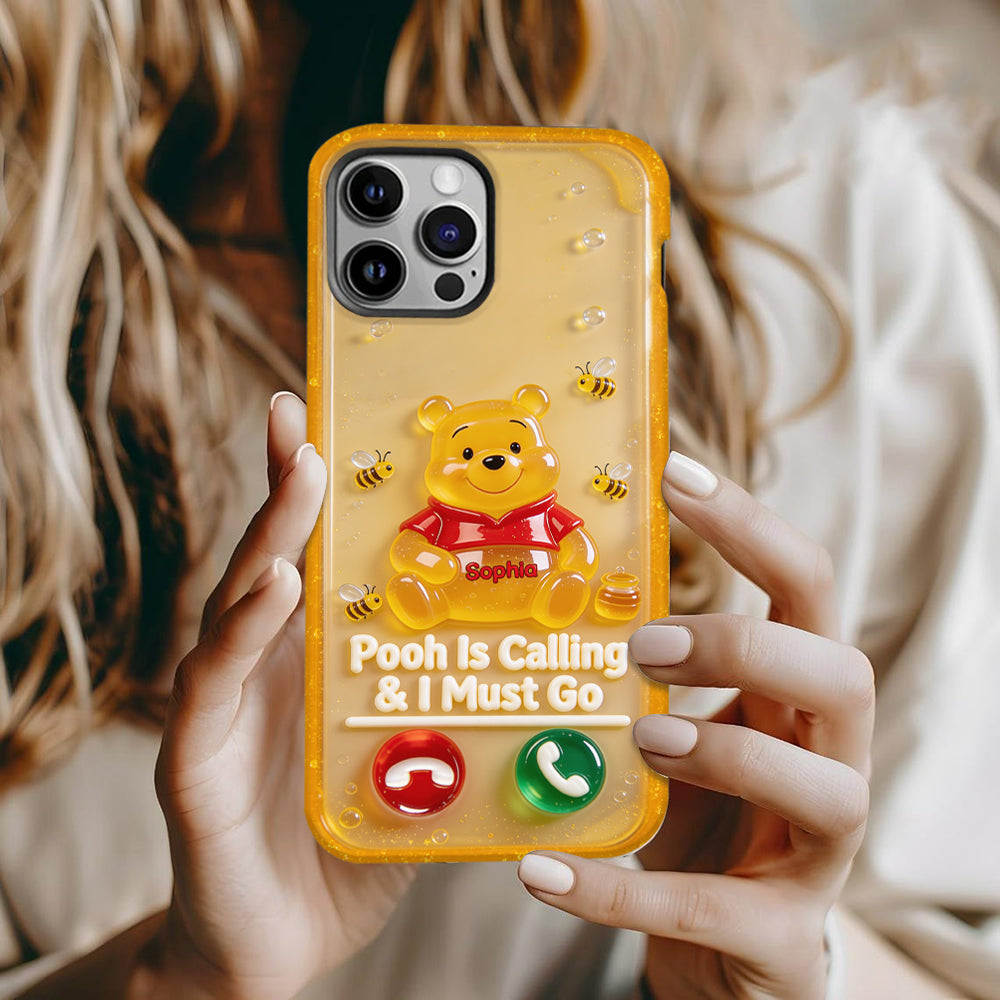 Pooh Is Calling And I Must Go - Personalized Yellow Bear Full Print Phone Case