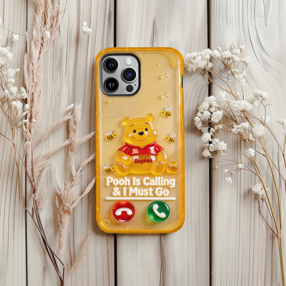 Pooh Is Calling And I Must Go - Personalized Yellow Bear Full Print Phone Case