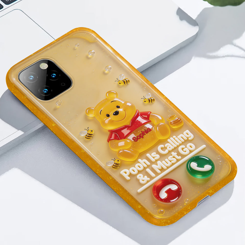Pooh Is Calling And I Must Go - Personalized Yellow Bear Full Print Phone Case