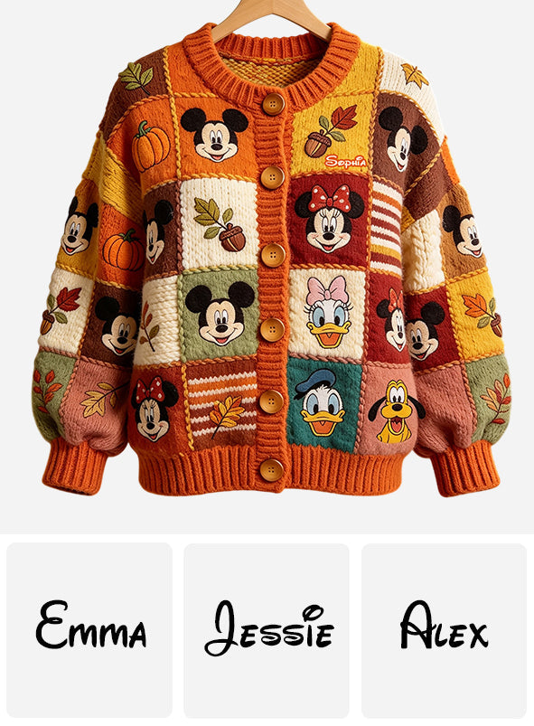 Fall Vibes - Personalized Mouse Cardigan Sweater