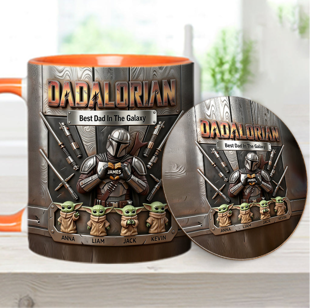 Best Dad In The Galaxy - Personalized The Force Accent Mug & Coaster