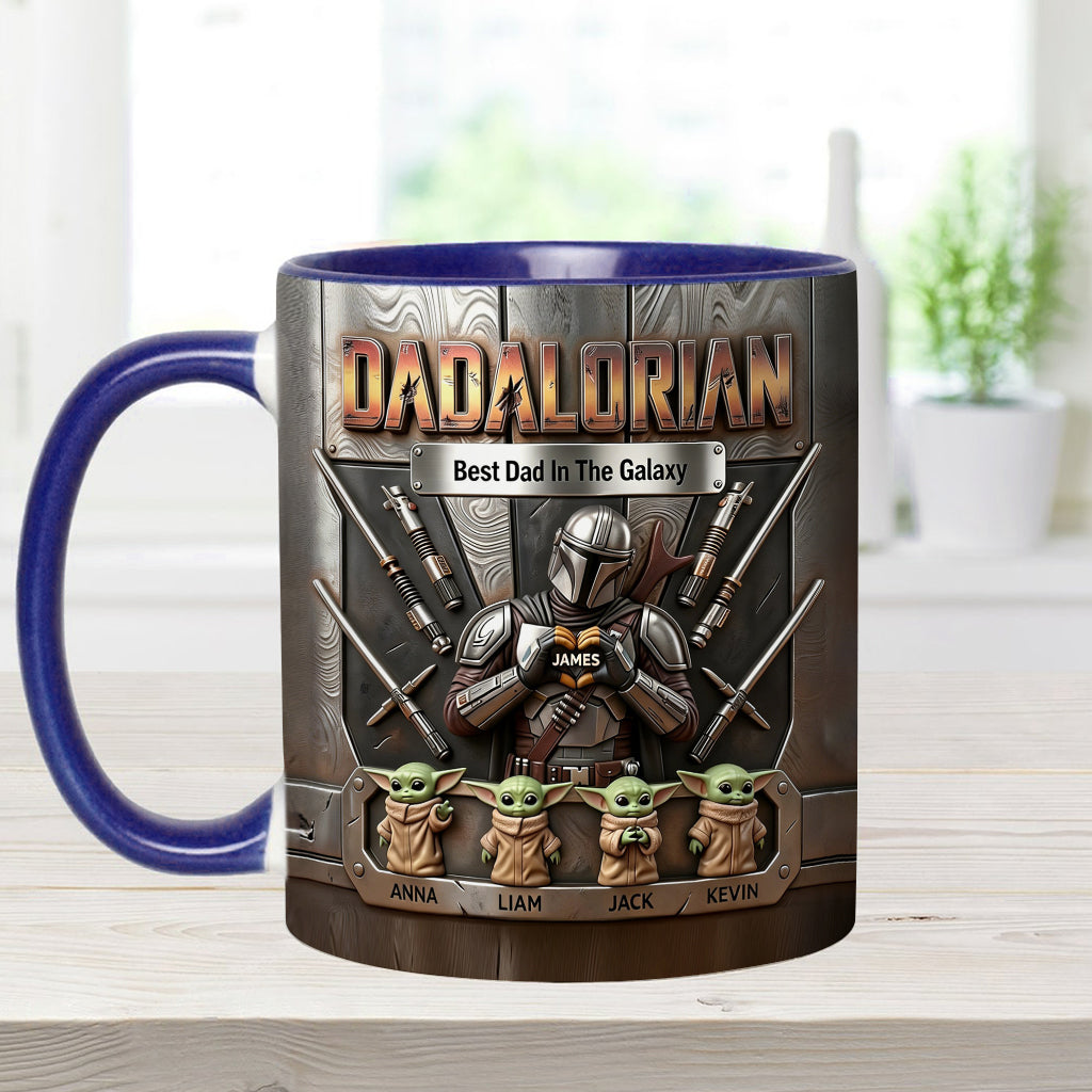 Best Dad In The Galaxy - Personalized The Force Accent Mug & Coaster