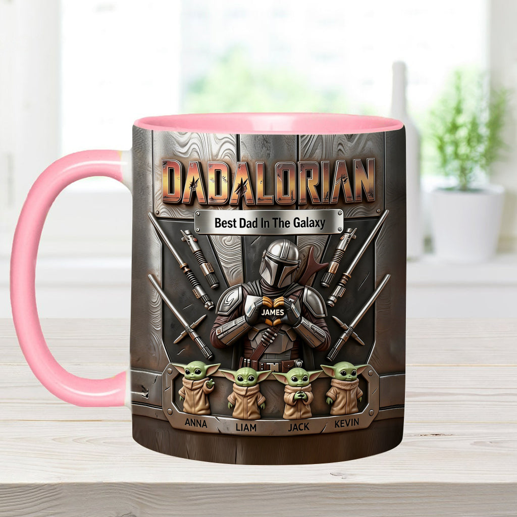 Best Dad In The Galaxy - Personalized The Force Accent Mug & Coaster