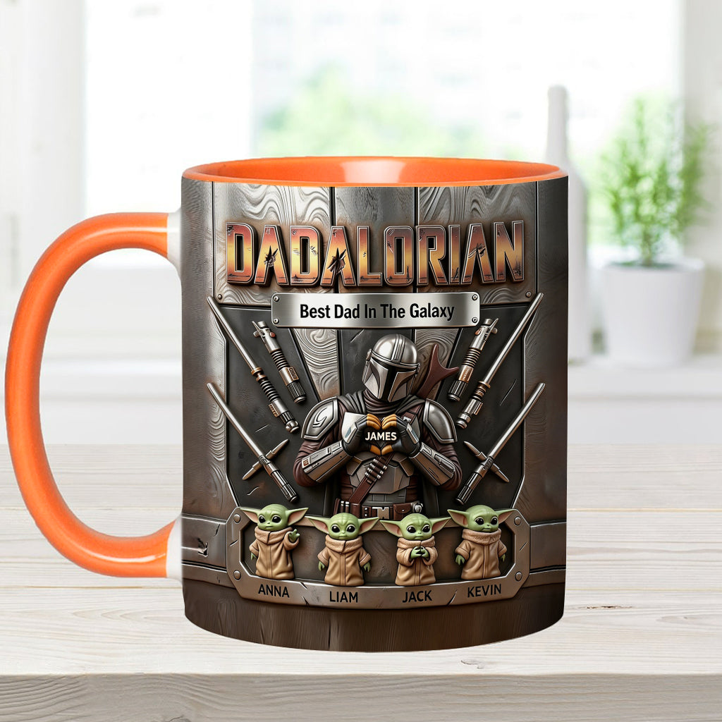 Best Dad In The Galaxy - Personalized The Force Accent Mug & Coaster