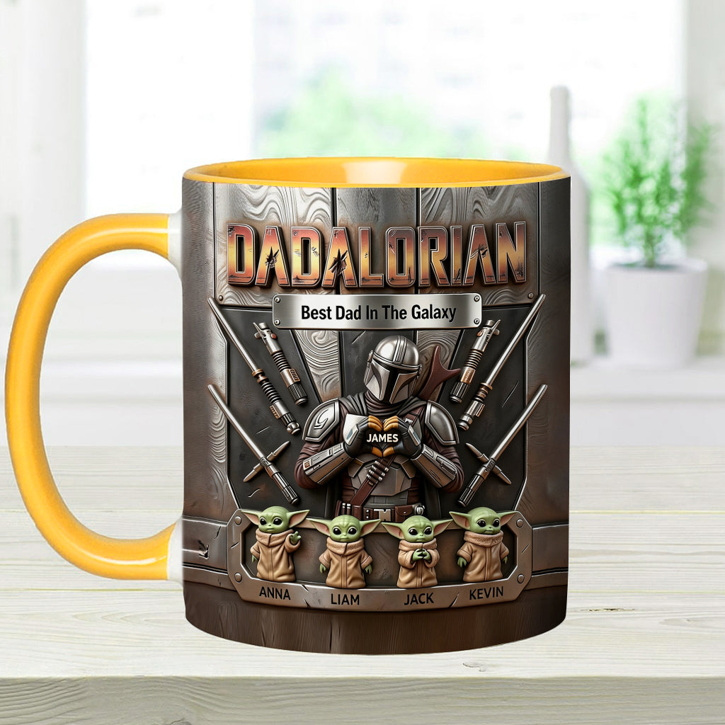 Best Dad In The Galaxy - Personalized The Force Accent Mug & Coaster