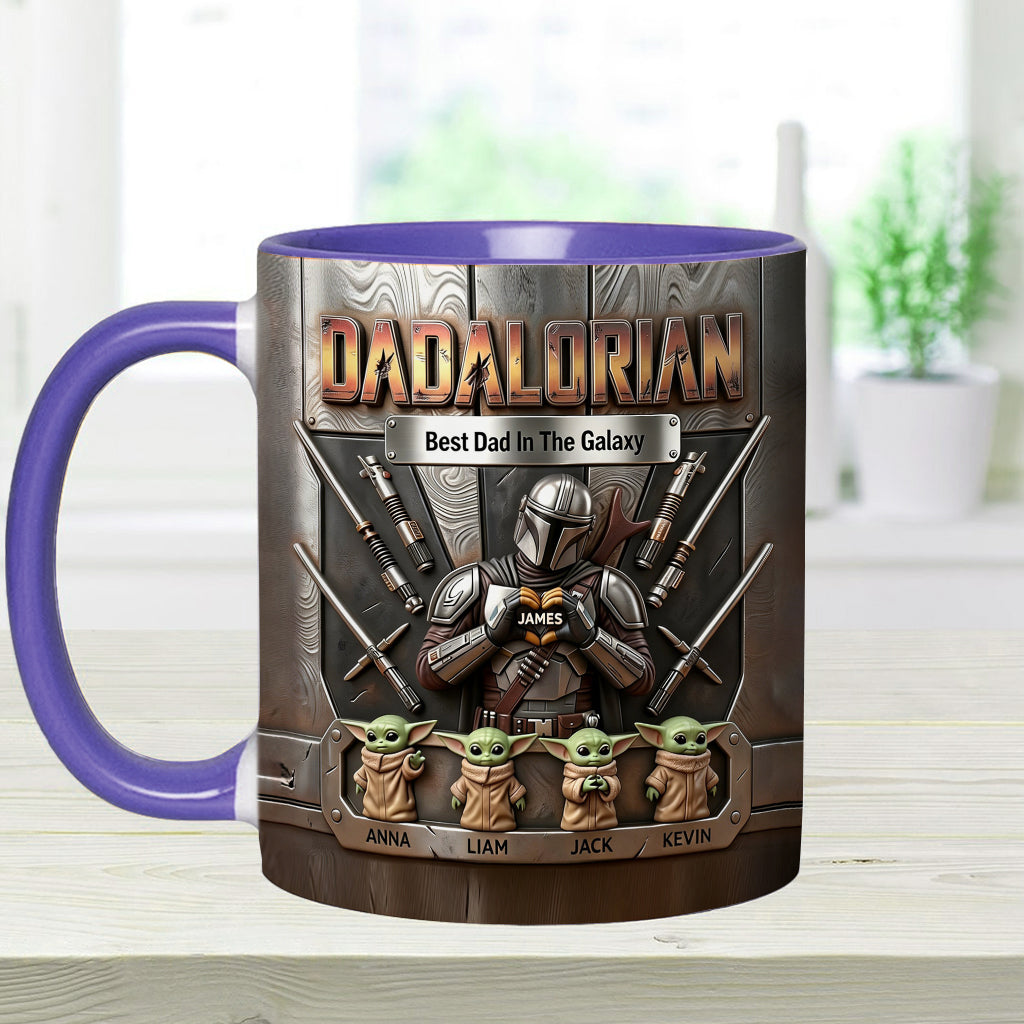 Best Dad In The Galaxy - Personalized The Force Accent Mug & Coaster