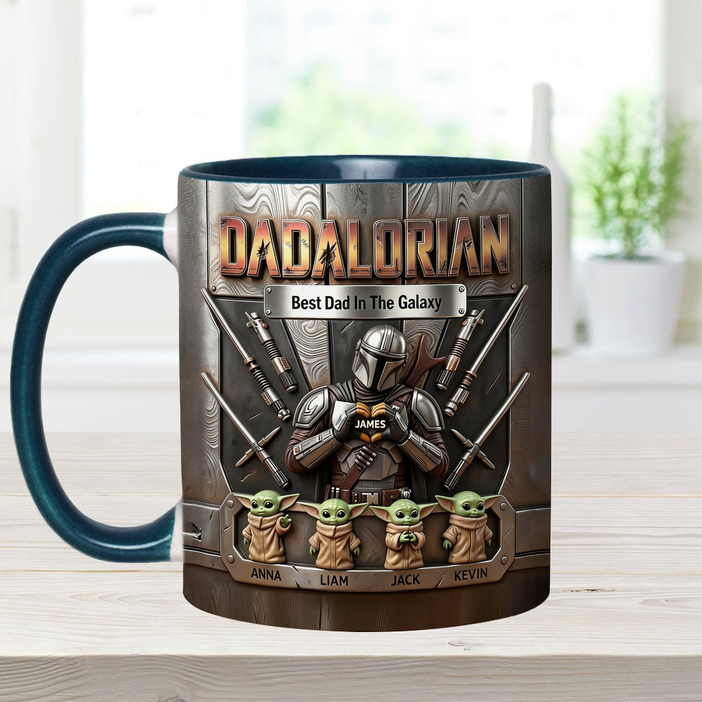 Best Dad In The Galaxy - Personalized The Force Accent Mug & Coaster
