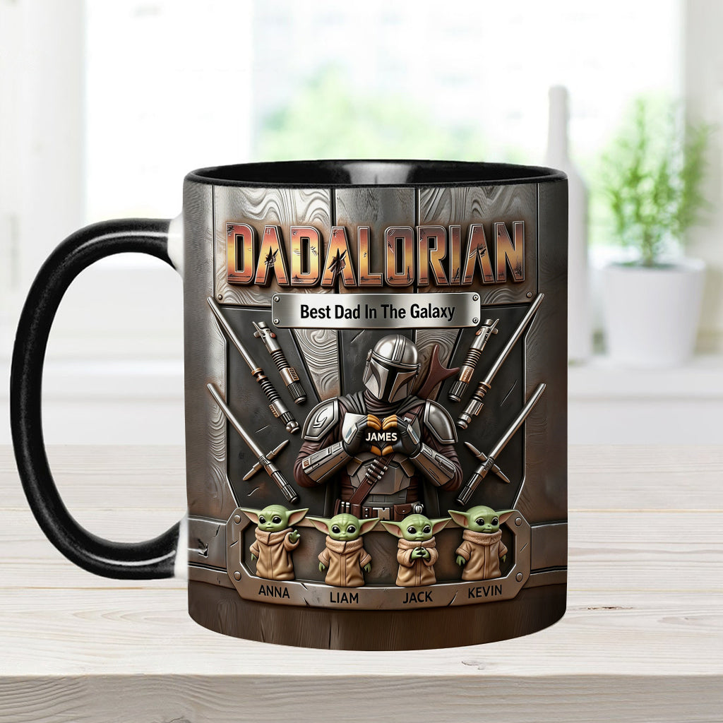 Best Dad In The Galaxy - Personalized The Force Accent Mug & Coaster