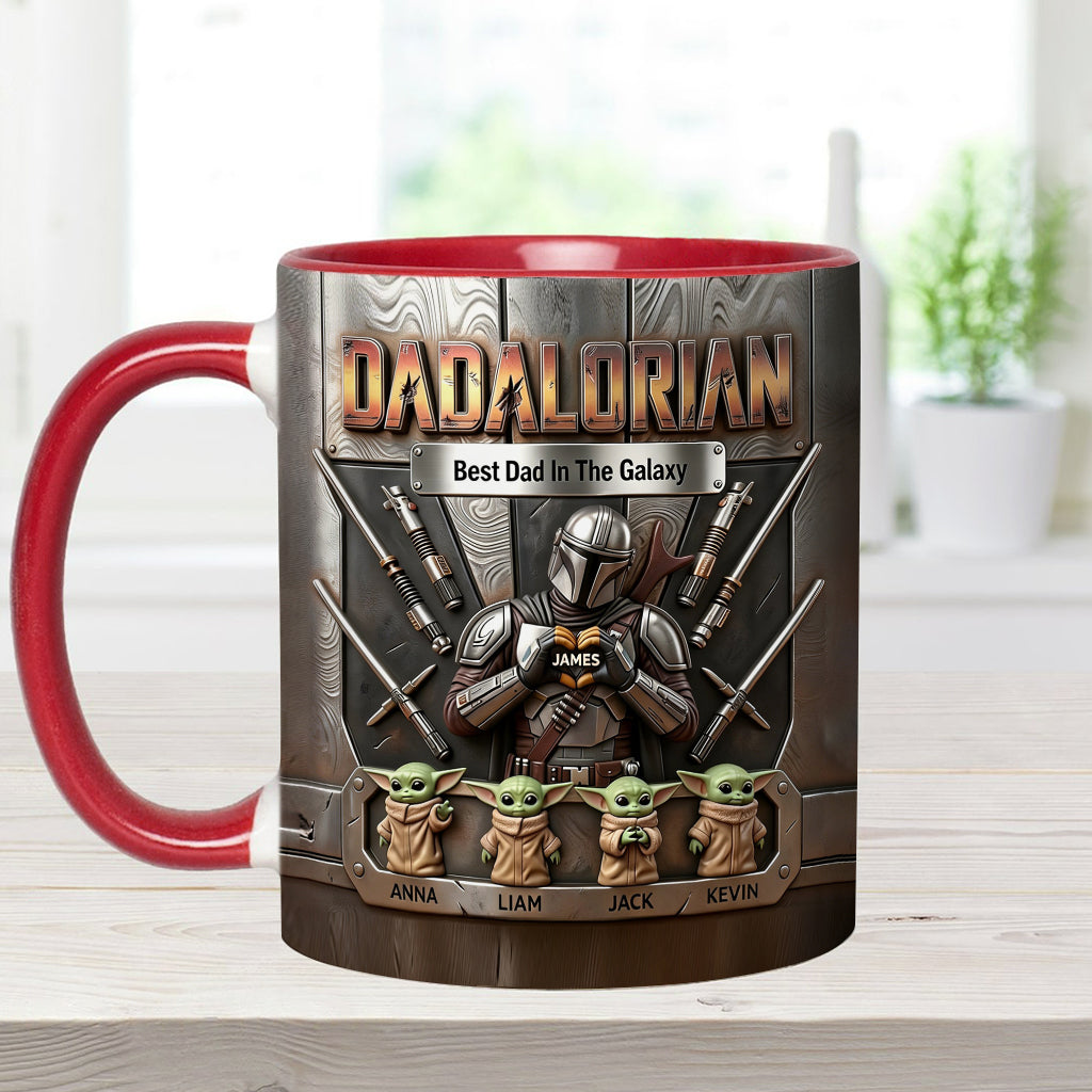 Best Dad In The Galaxy - Personalized The Force Accent Mug & Coaster