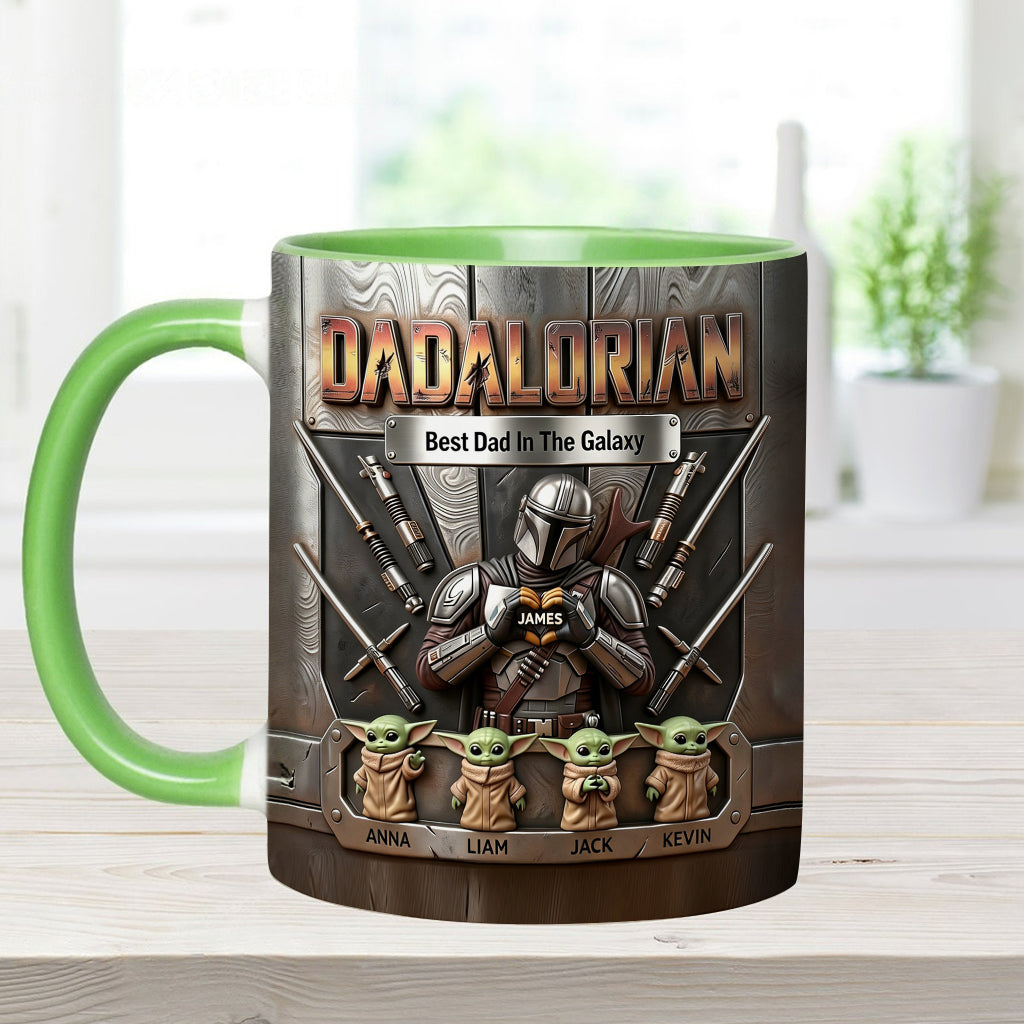 Best Dad In The Galaxy - Personalized The Force Accent Mug & Coaster