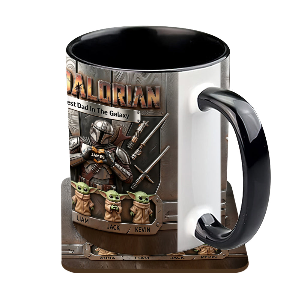 Best Dad In The Galaxy - Personalized The Force Accent Mug & Coaster