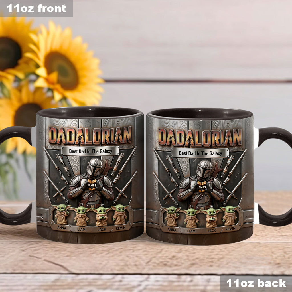 Best Dad In The Galaxy - Personalized The Force Accent Mug & Coaster