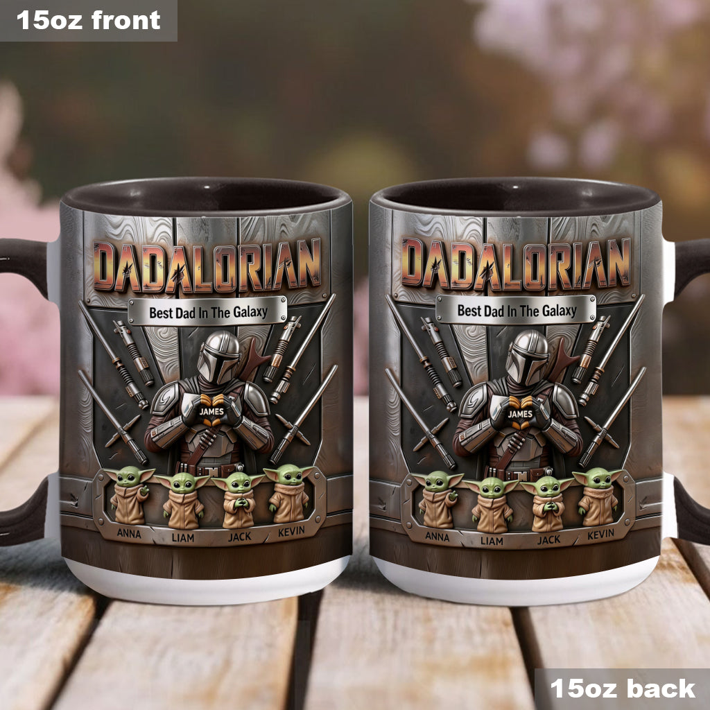 Best Dad In The Galaxy - Personalized The Force Accent Mug & Coaster