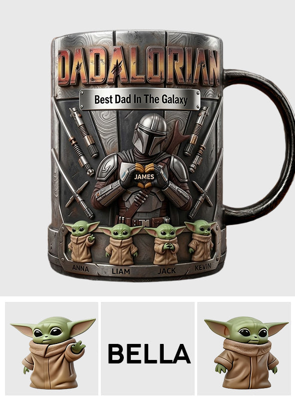 Best Dad In The Galaxy - Personalized The Force Accent Mug & Coaster