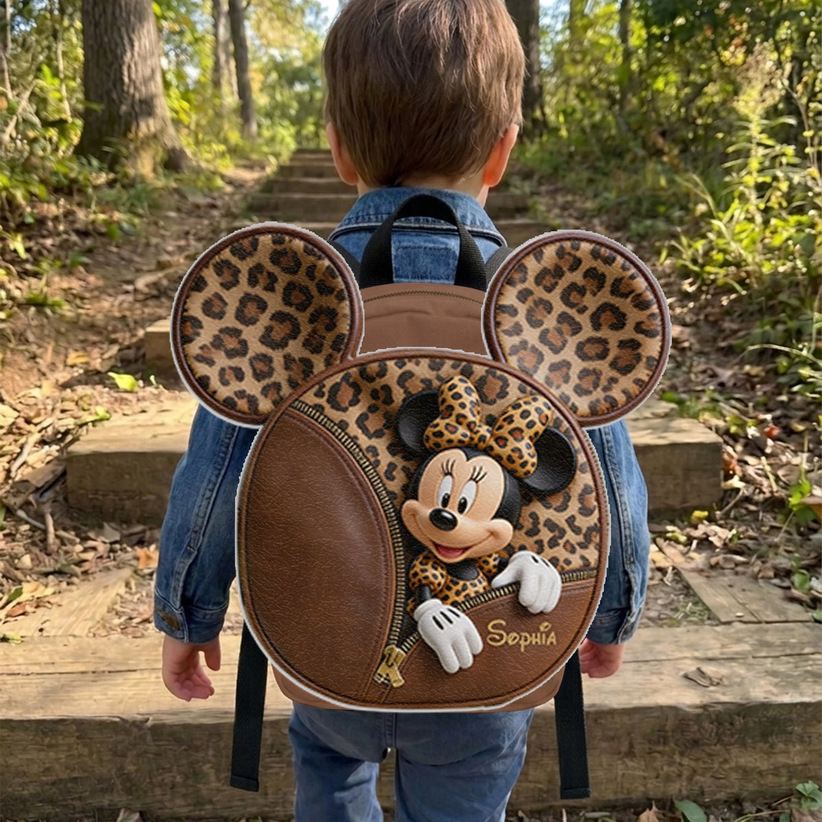 Magic School - Personalized Mouse Changeable Leather Patch Backpack