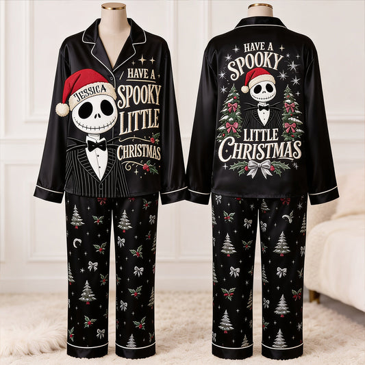 Have A Spooky Christmas - Personalized Nightmare Button Down Pajamas