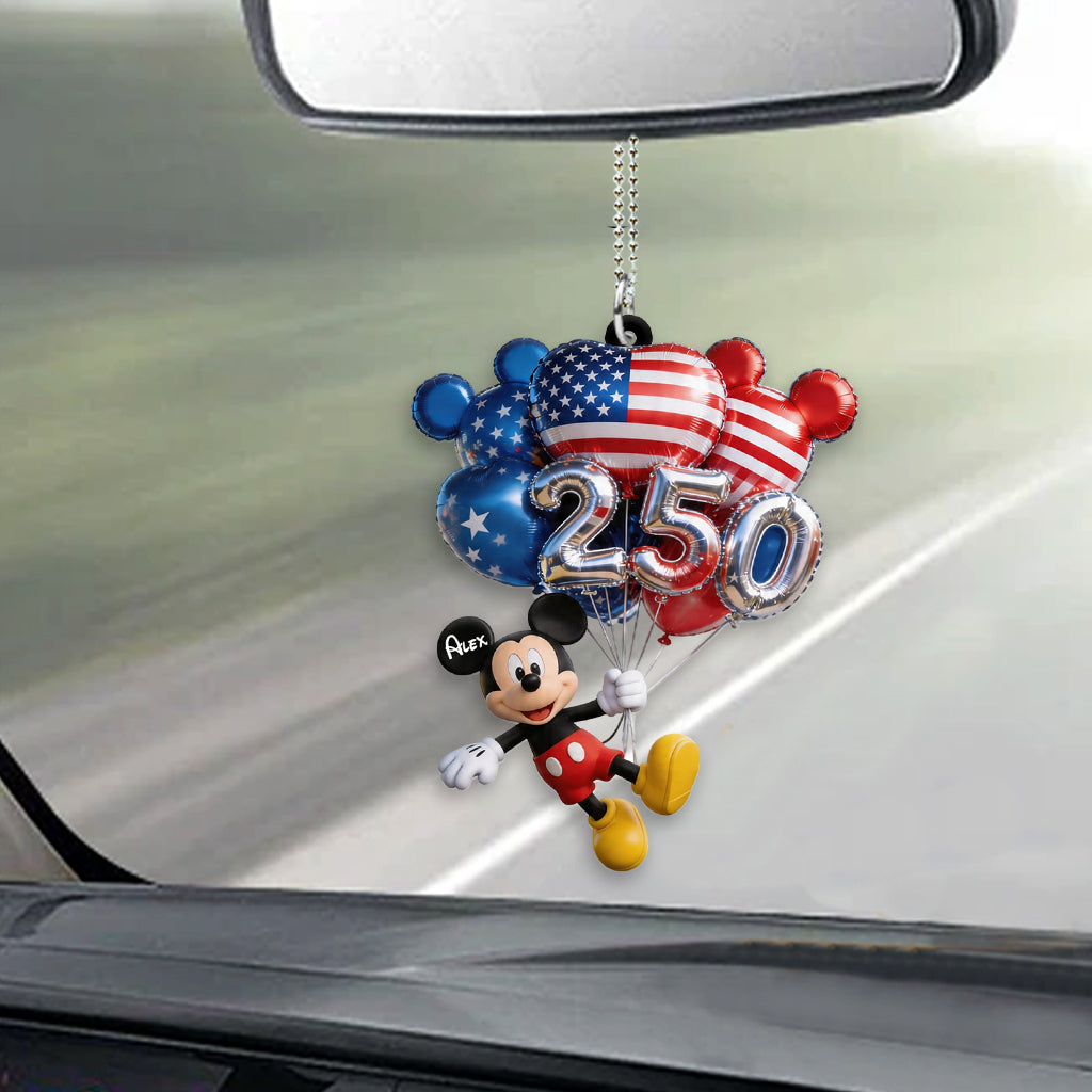 Hanging Balloons Mouse Ears 250 - Personalized Mouse Transparent Car Ornament