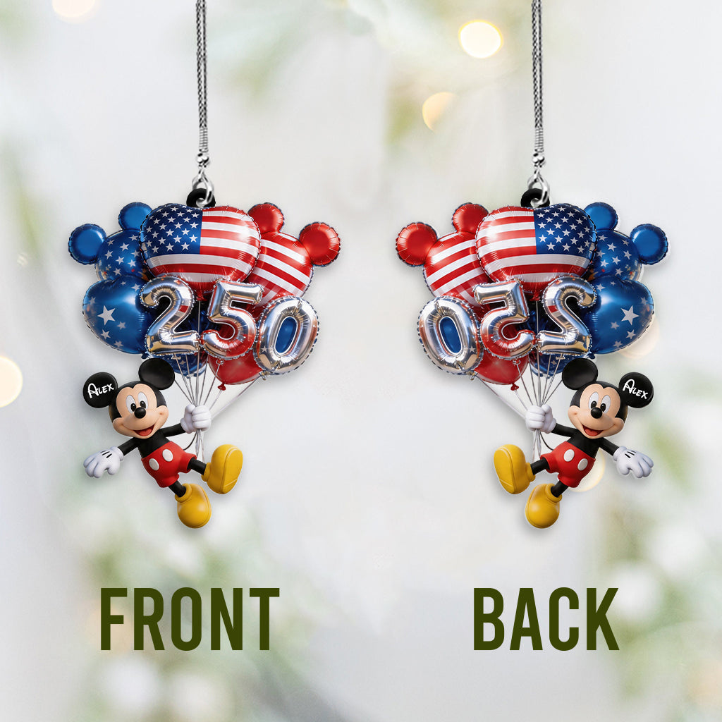 Hanging Balloons Mouse Ears 250 - Personalized Mouse Transparent Car Ornament