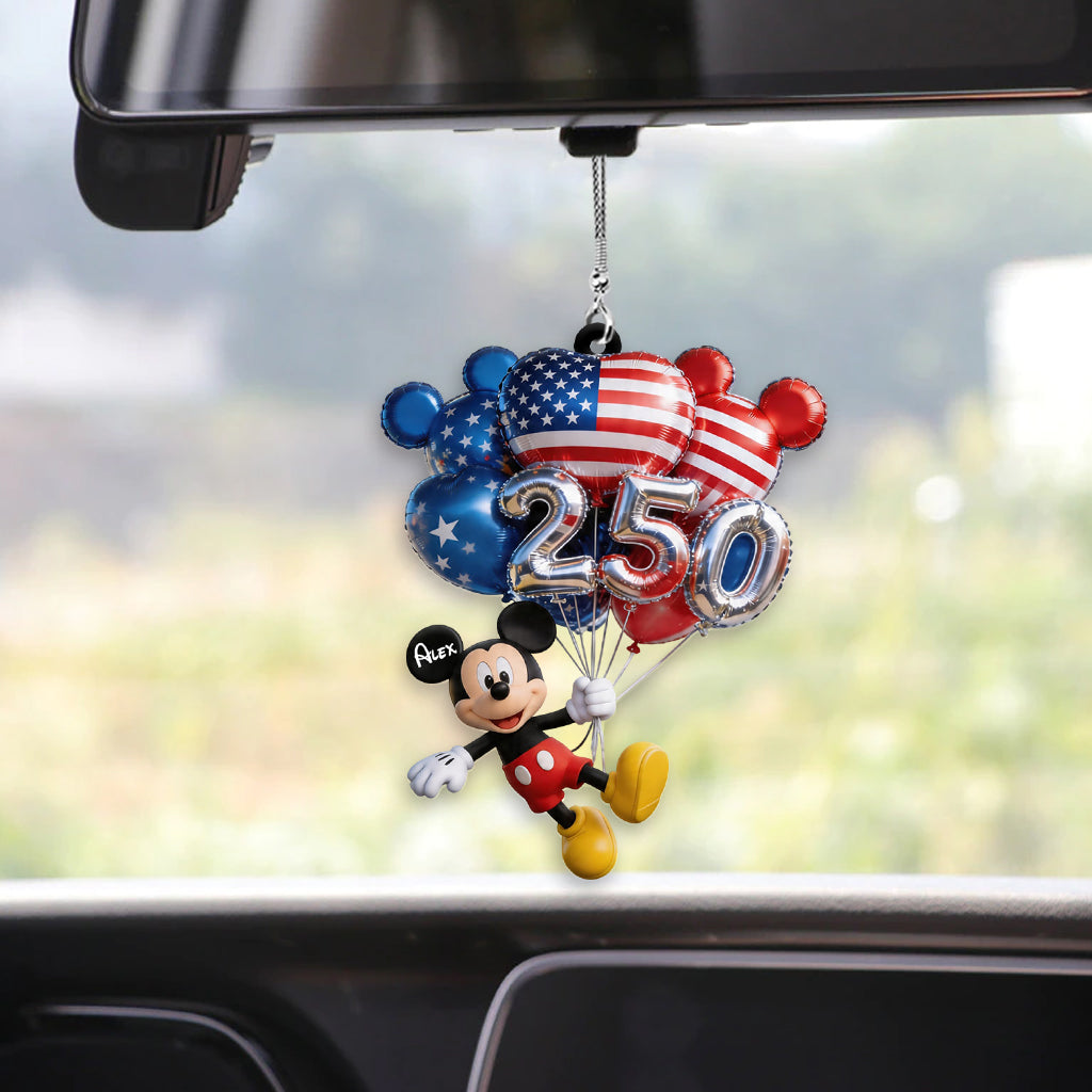 Hanging Balloons Mouse Ears 250 - Personalized Mouse Transparent Car Ornament