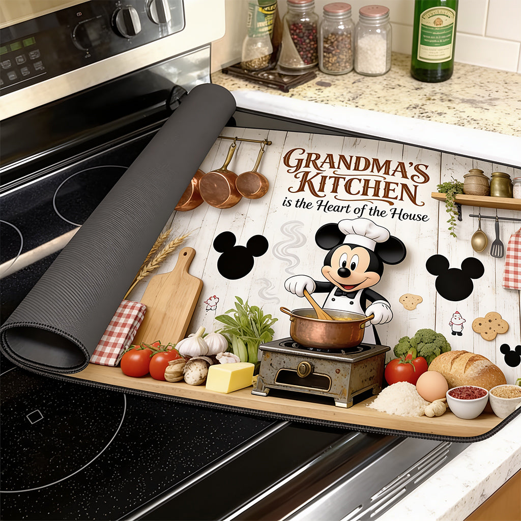Cute Mouse Chef Stove Top Cover for Electric Stove - Personalized Mouse Doormat