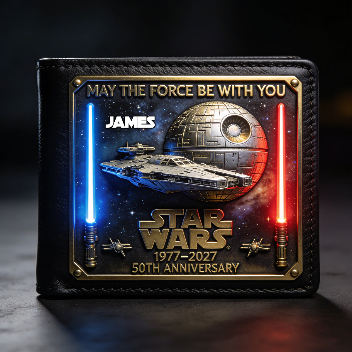 50th Anniversary - Personalized The Force Leather Wallet