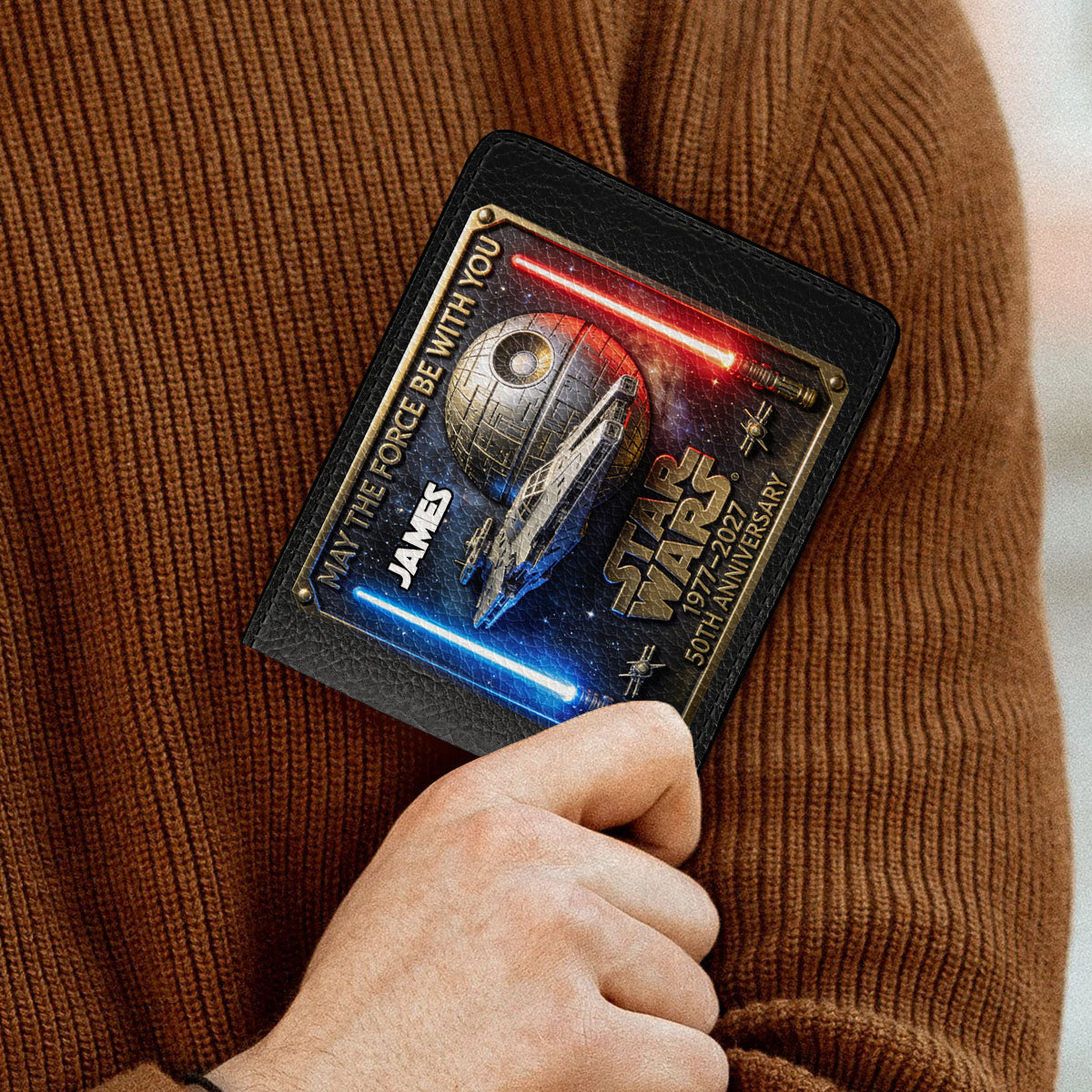50th Anniversary - Personalized The Force Leather Wallet