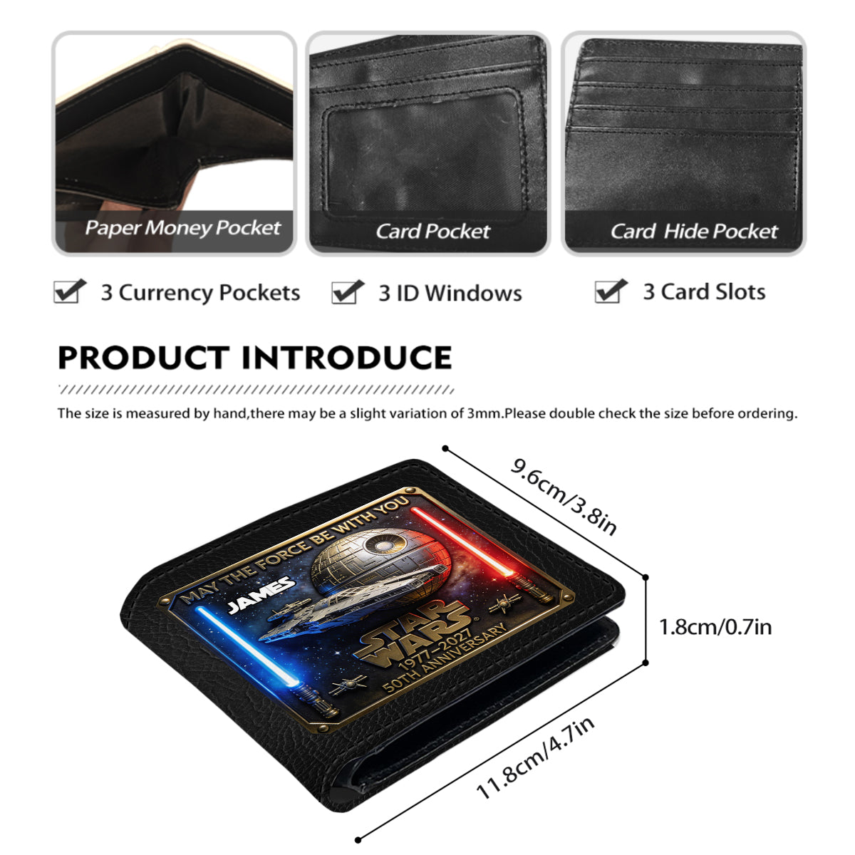 50th Anniversary - Personalized The Force Leather Wallet
