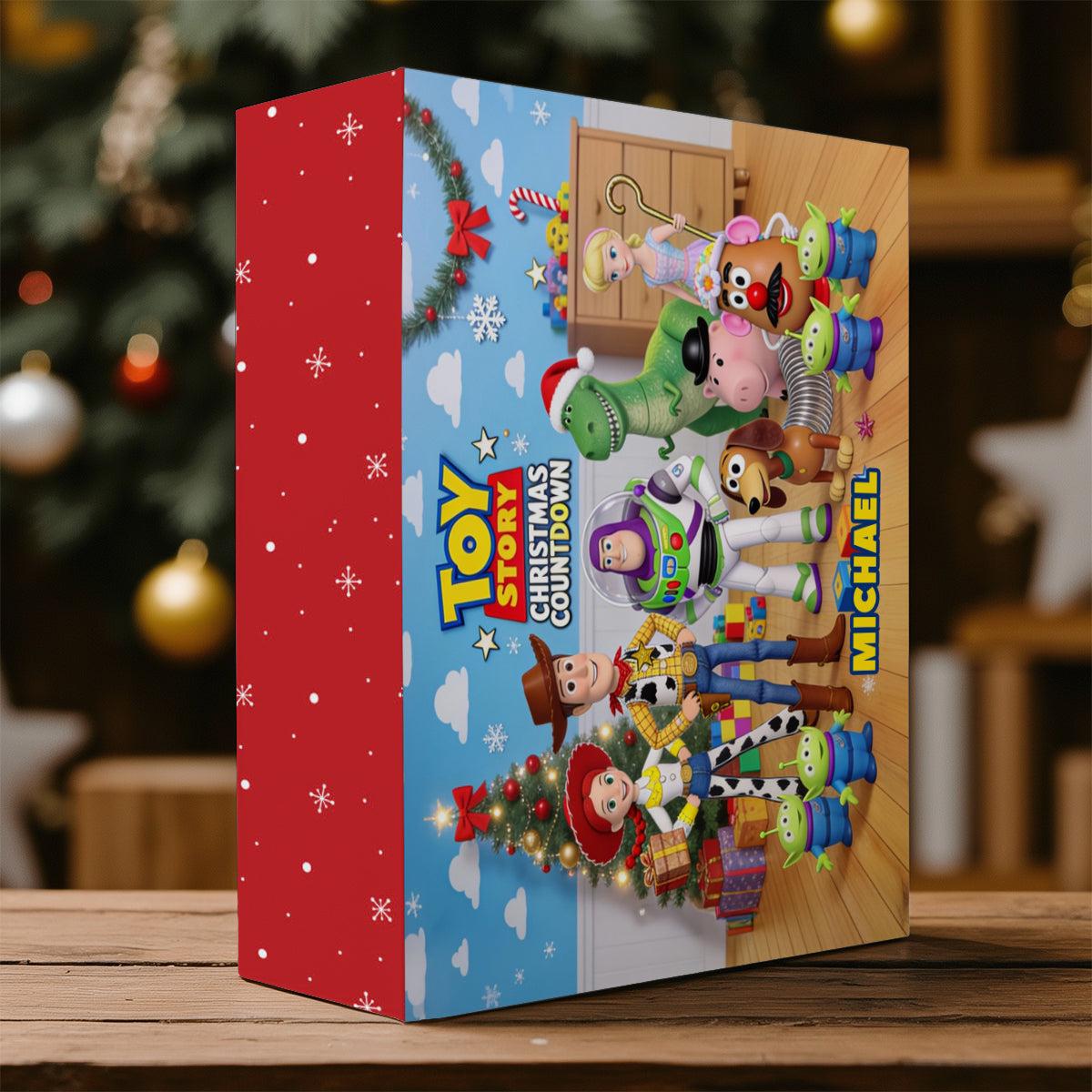 Toy Countdown - Personalized Toy Story Folded Advent Calendar With Ornaments