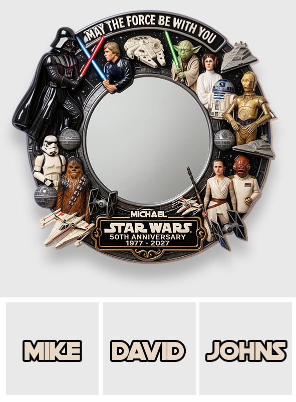 May The Force Be With You - Personalized The Force Wall Mirror With LED Light