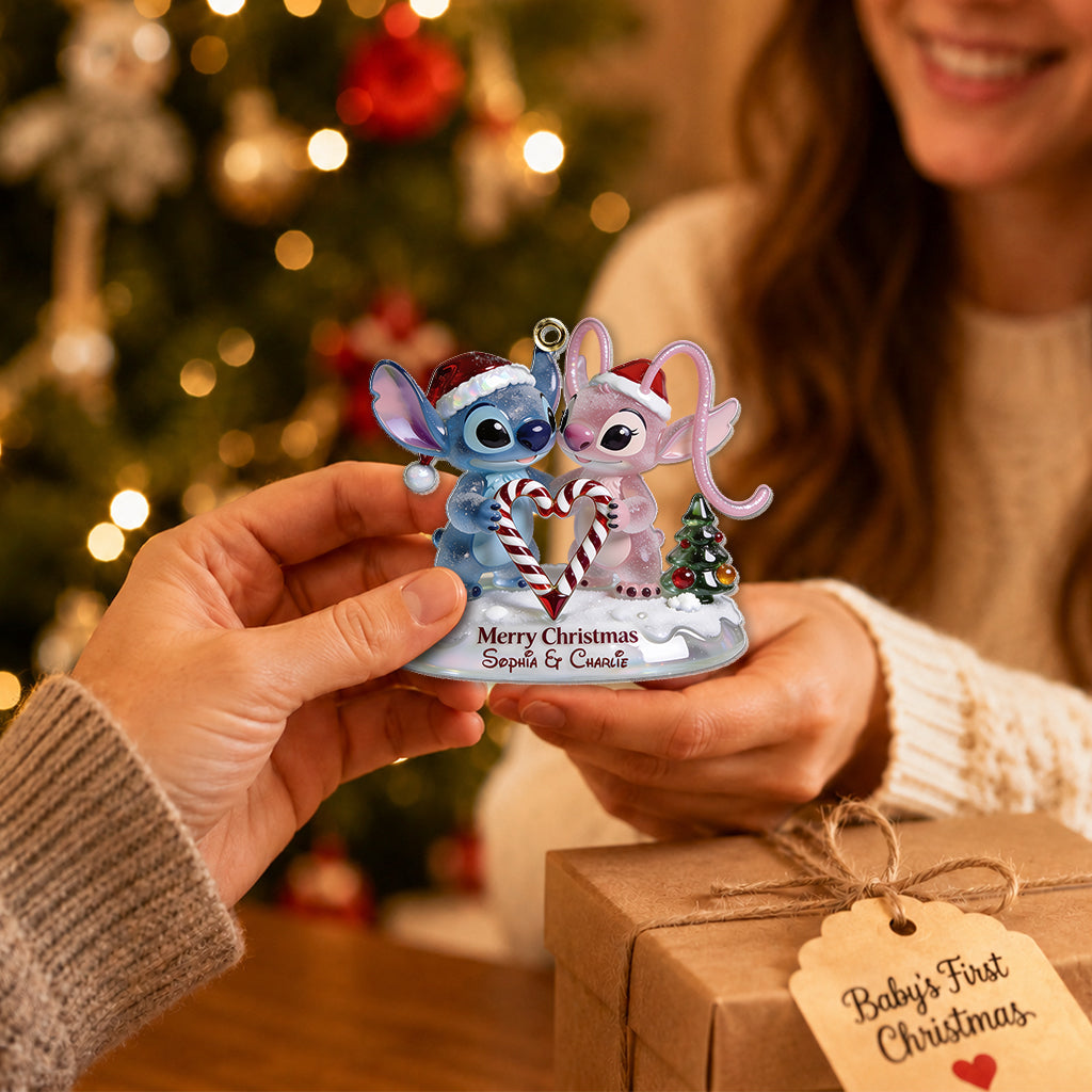 Ohana Xmas - Personalized Ohana Custom Shape Glass Ornament