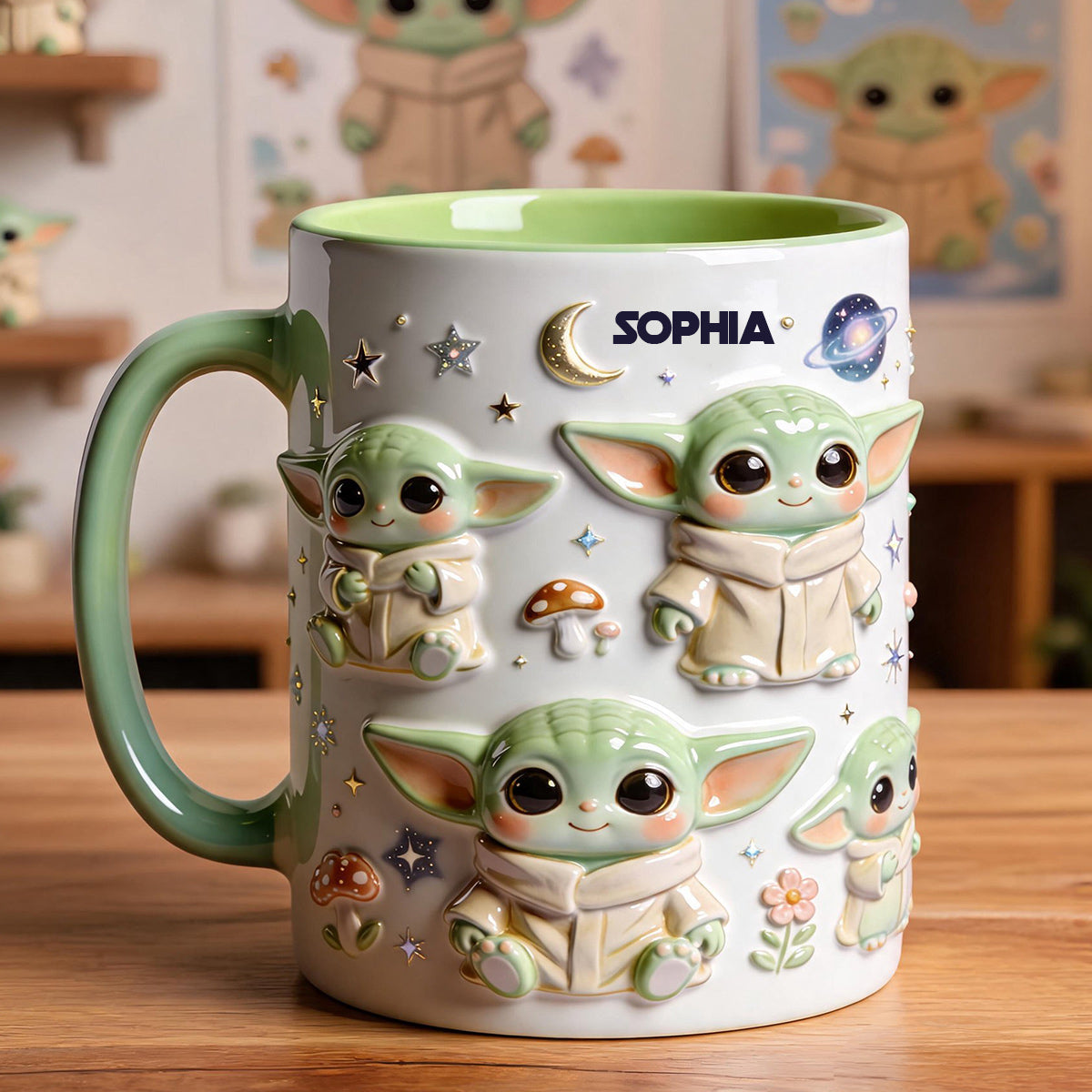 Cute Baby - Personalized The Force Accent Mug & Coaster