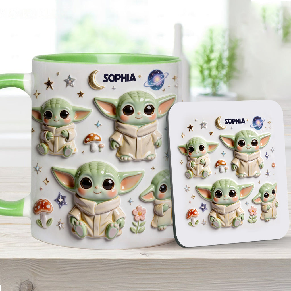 Cute Baby - Personalized The Force Accent Mug & Coaster