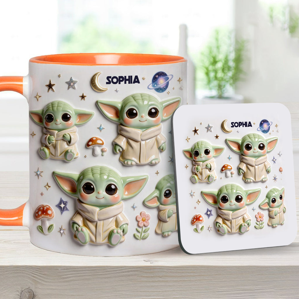 Cute Baby - Personalized The Force Accent Mug & Coaster