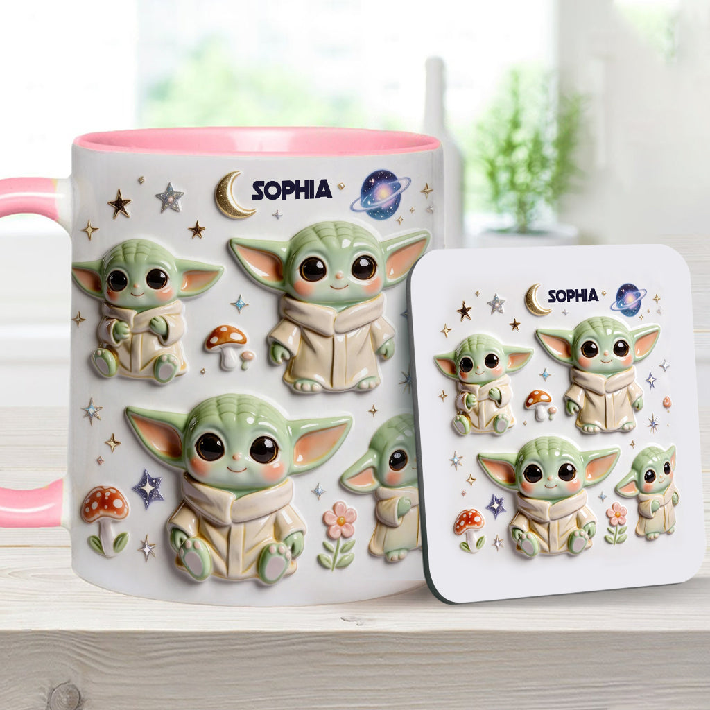 Cute Baby - Personalized The Force Accent Mug & Coaster
