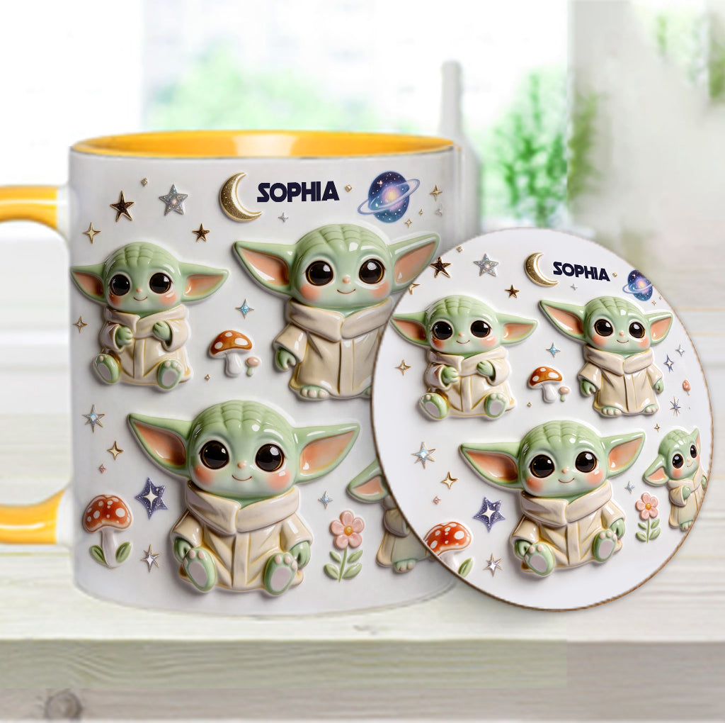 Cute Baby - Personalized The Force Accent Mug & Coaster