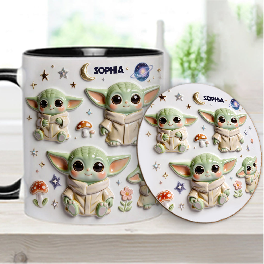 Cute Baby - Personalized The Force Accent Mug & Coaster