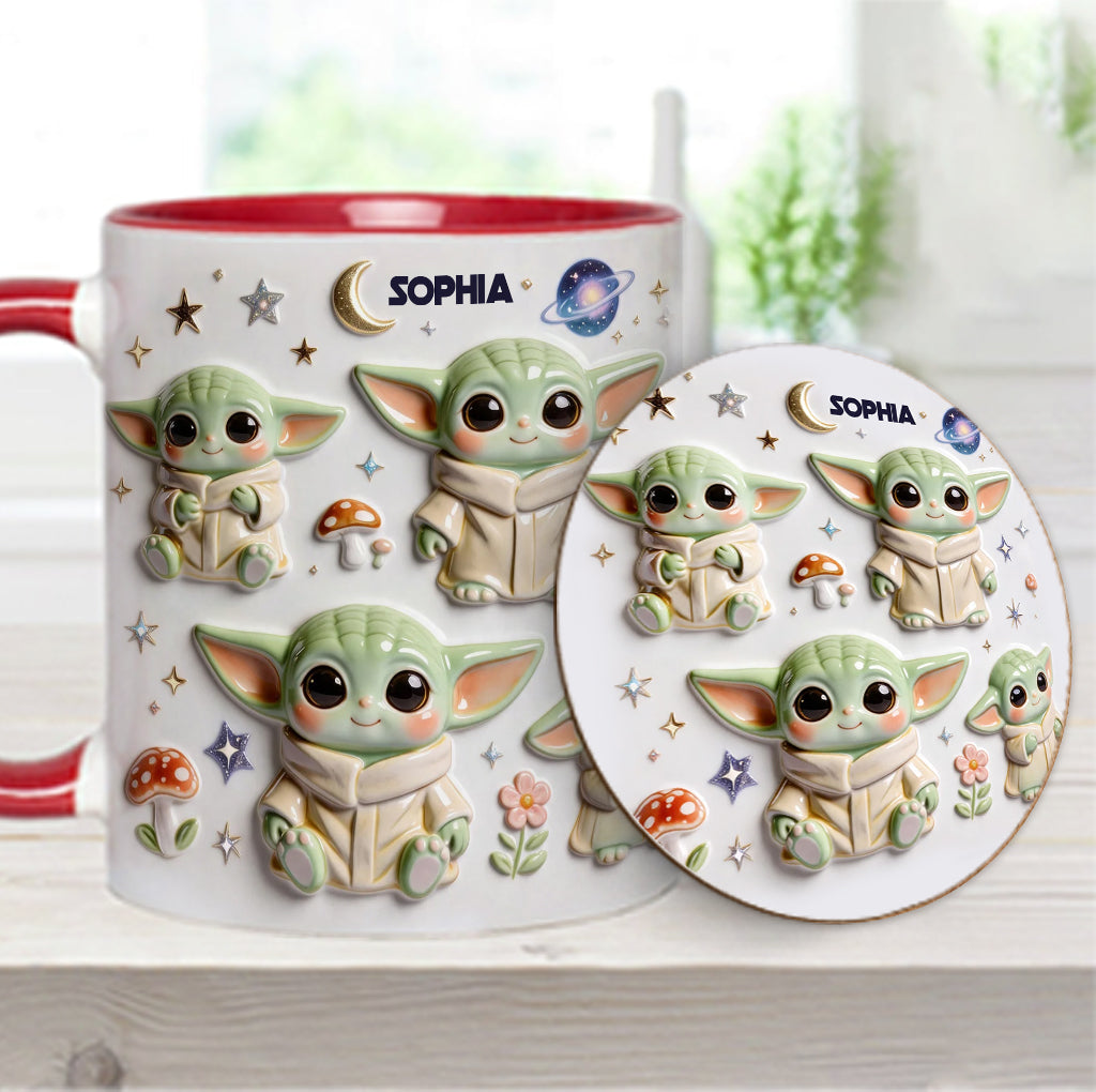 Cute Baby - Personalized The Force Accent Mug & Coaster