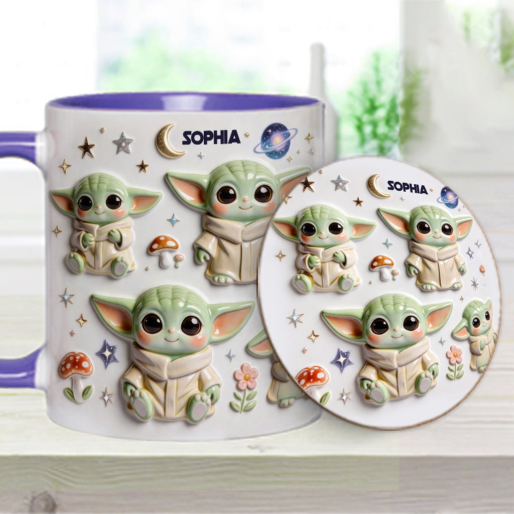 Cute Baby - Personalized The Force Accent Mug & Coaster