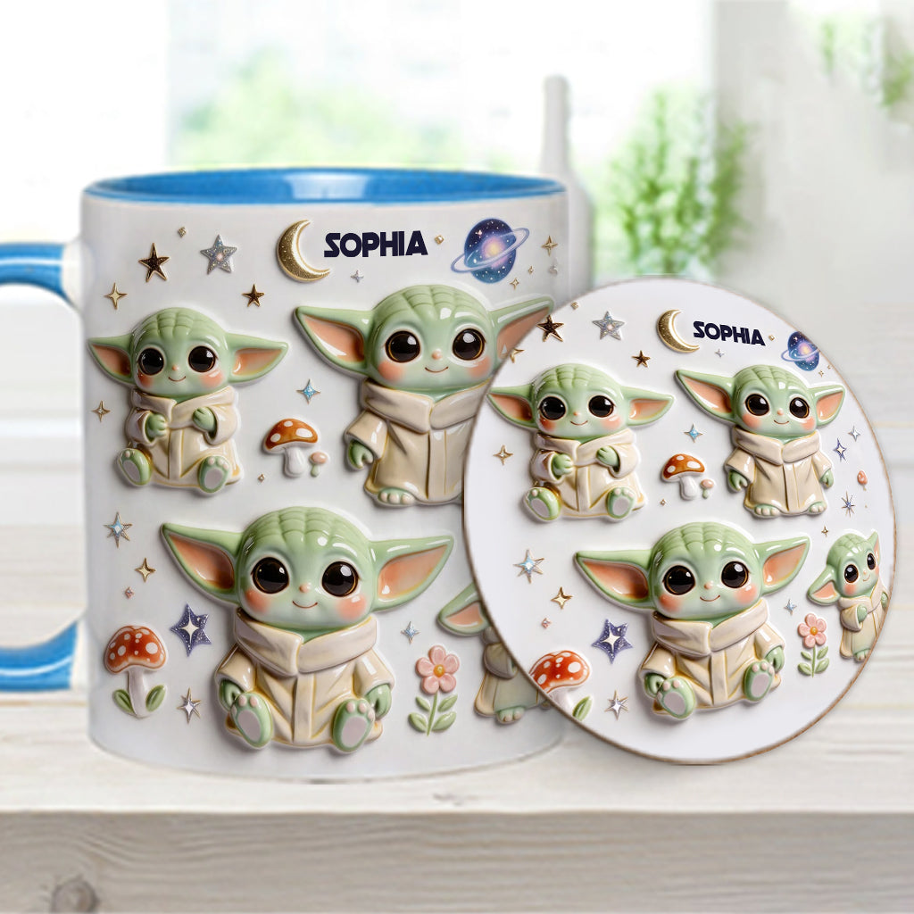 Cute Baby - Personalized The Force Accent Mug & Coaster