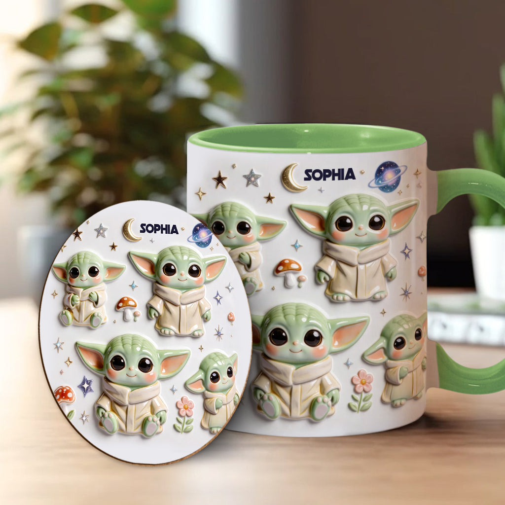 Cute Baby - Personalized The Force Accent Mug & Coaster