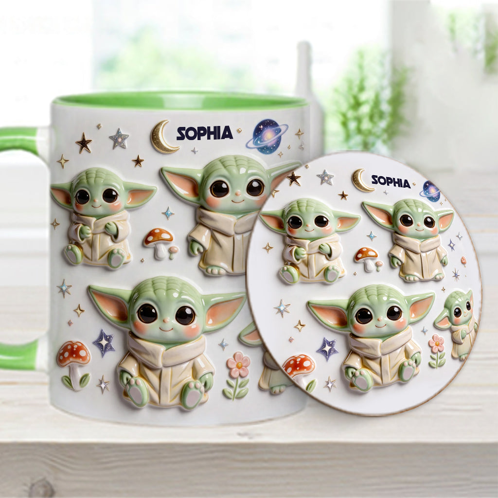 Cute Baby - Personalized The Force Accent Mug & Coaster